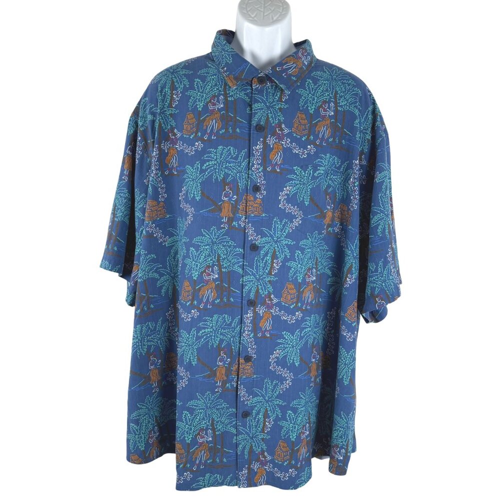 Tommy Bahama Hawaiian Shirt Mens 3XLB Silk Short Sleeve Hula‎ Girl NWT TP-3257